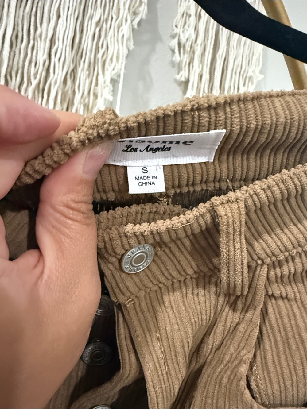 Corduroy Relaxed Barrel — Tan - Picture 2 of 4